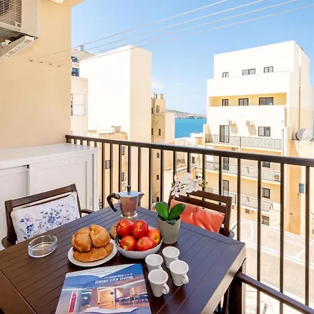Sea Bliss With Terrace Just Off Seafront In St Paul's Bay - By Getawaysmalta Apartment