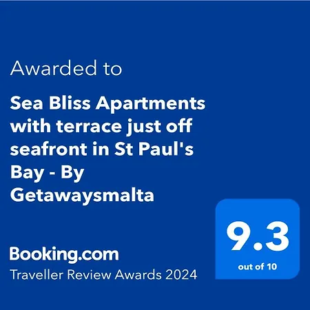 Sea Bliss With Terrace Just Off Seafront In St Paul's Bay - By Getawaysmalta *